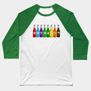 Zombie Perks Lined Up on Lime Green Baseball T-Shirt